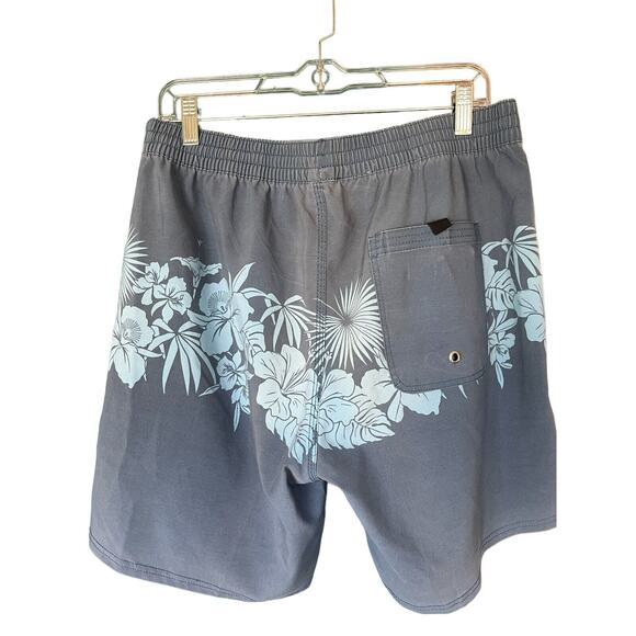 Jacks Surfboards Swim Trunks Mens Large Blue Floral Drawstring Casual Stretch - Picture 2 of 8